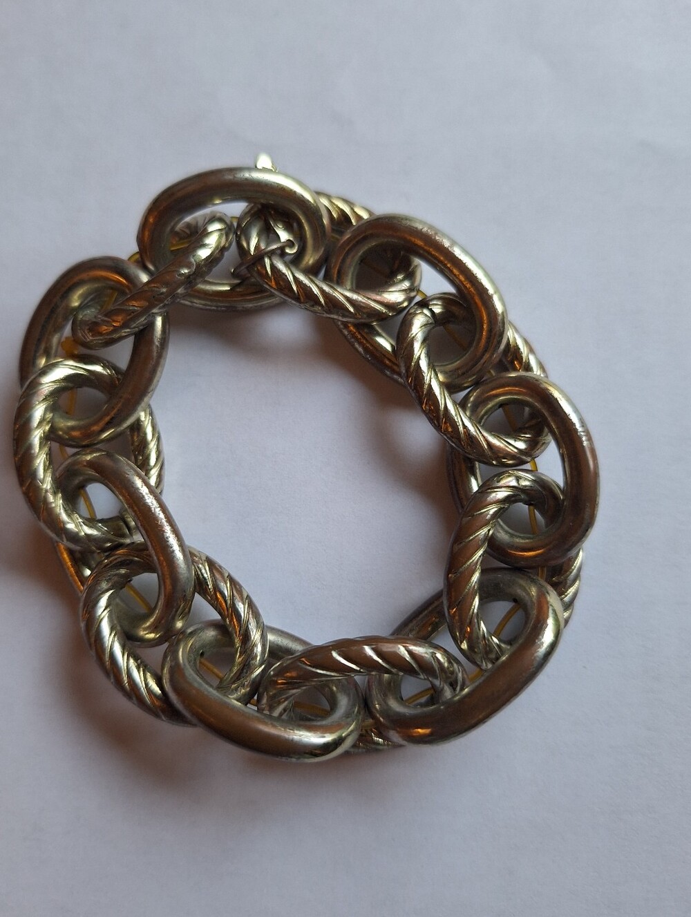 Tasha Branded Vintage Chunky Metal Chain Style Bracelet Y2K Maximal Brutalist